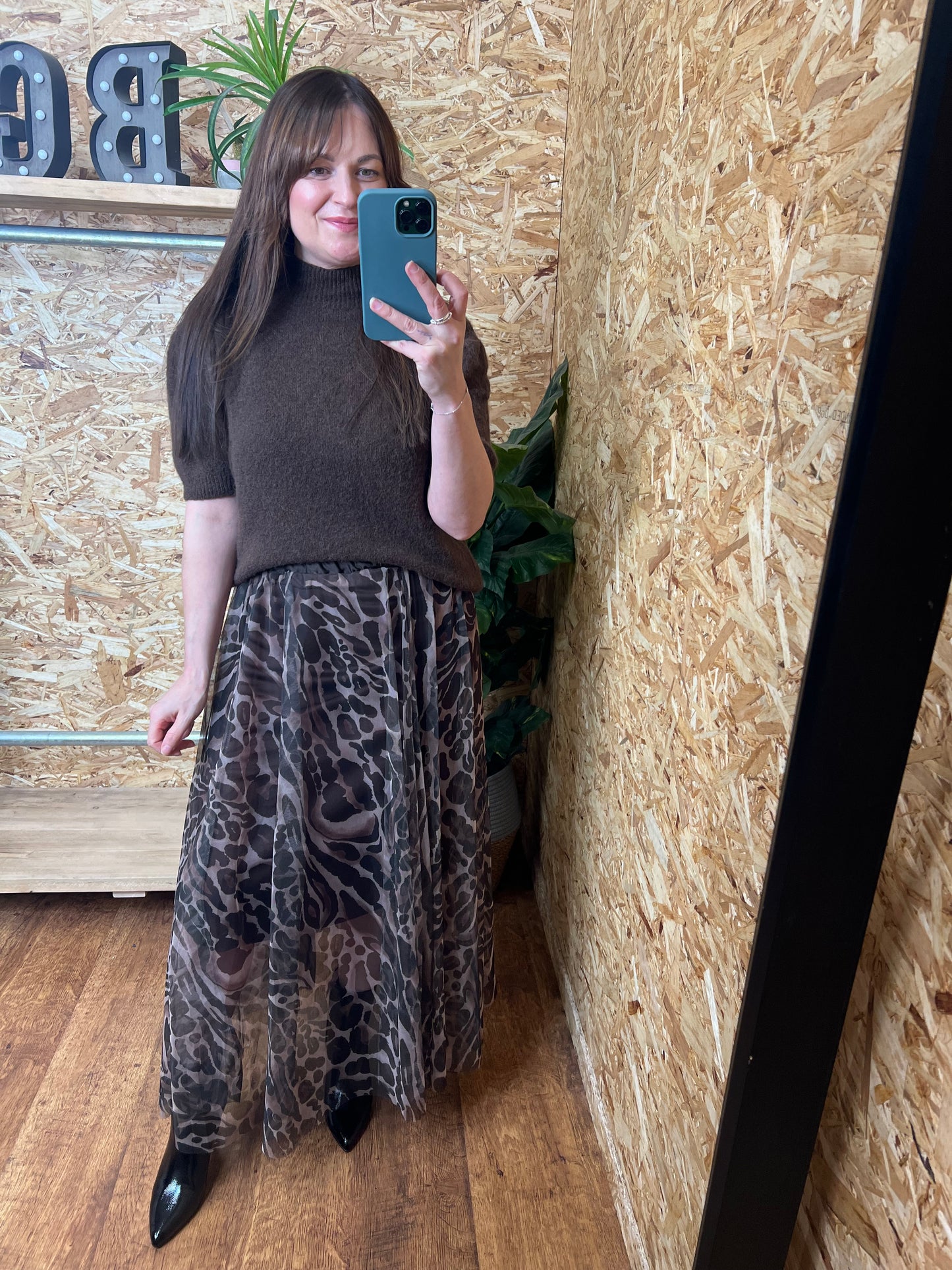 Animal Print Tulle Skirt