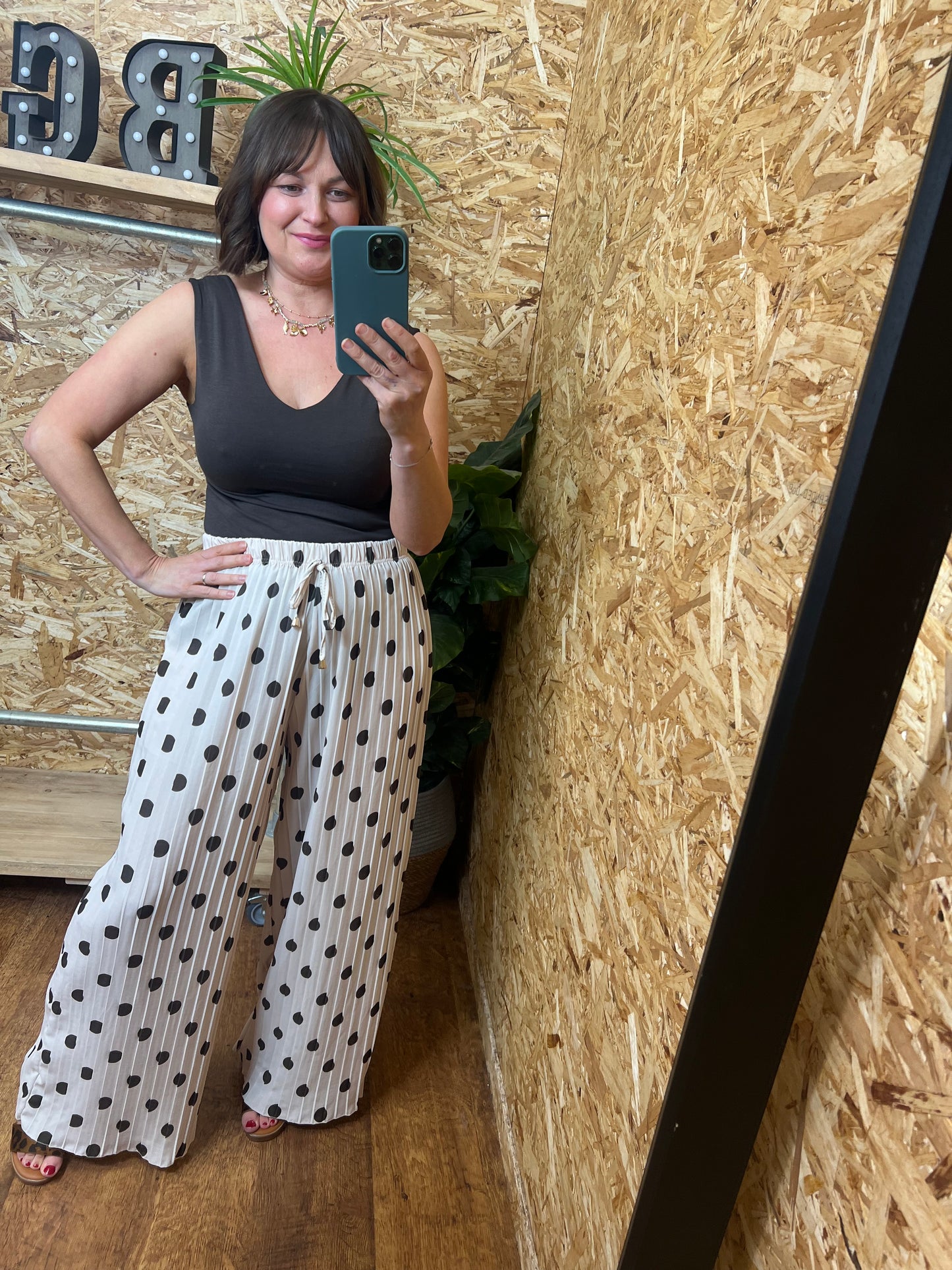 Polka Dot Pleated Trousers