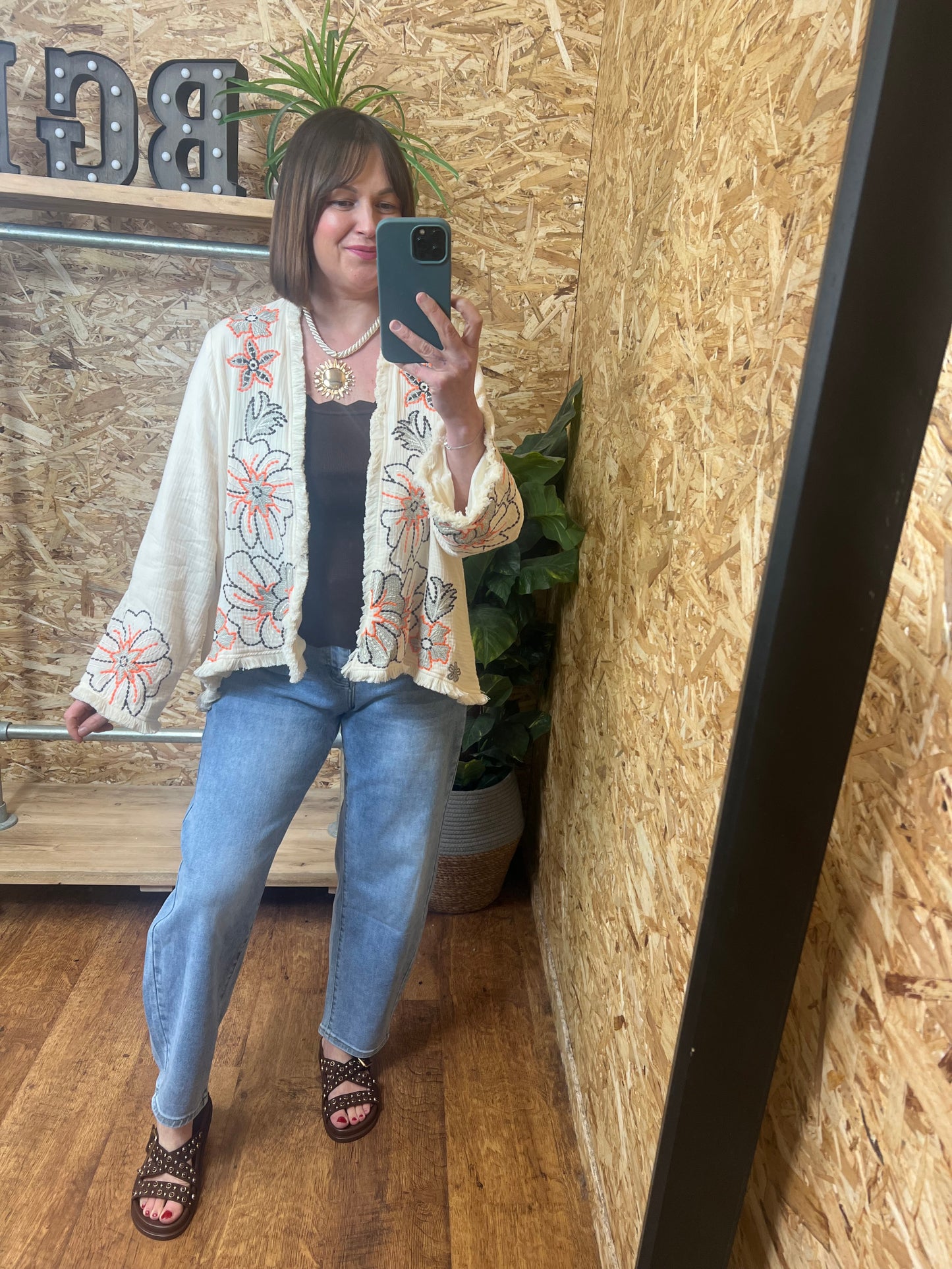 Embroidered Fringe Jacket
