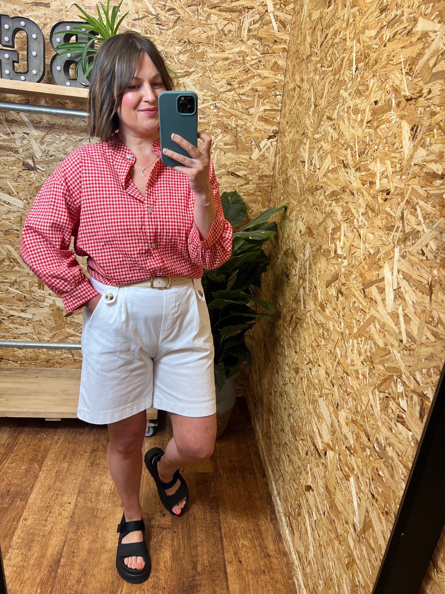 Belted Button Shorts
