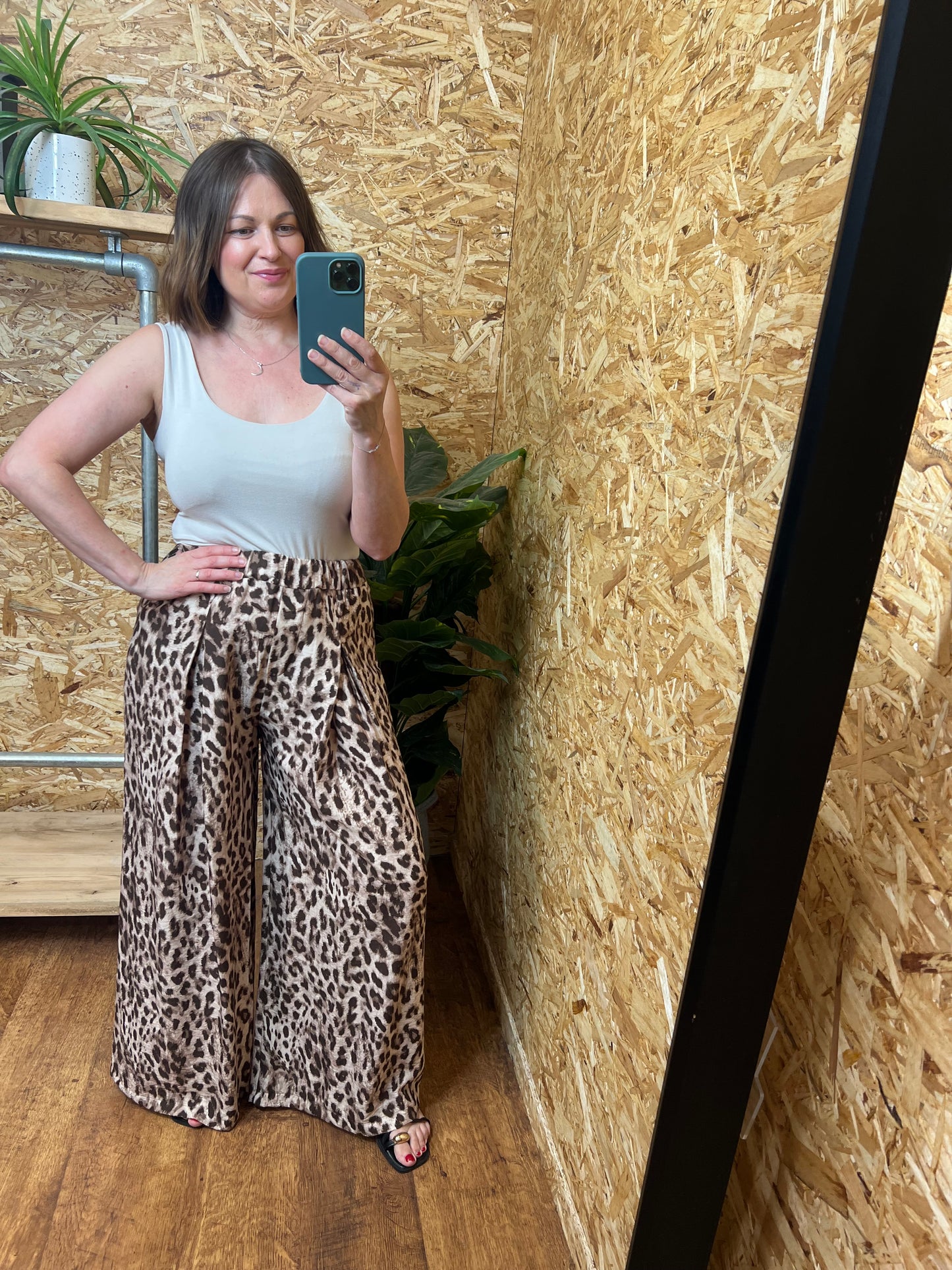 Leopard Wide Leg Trousers