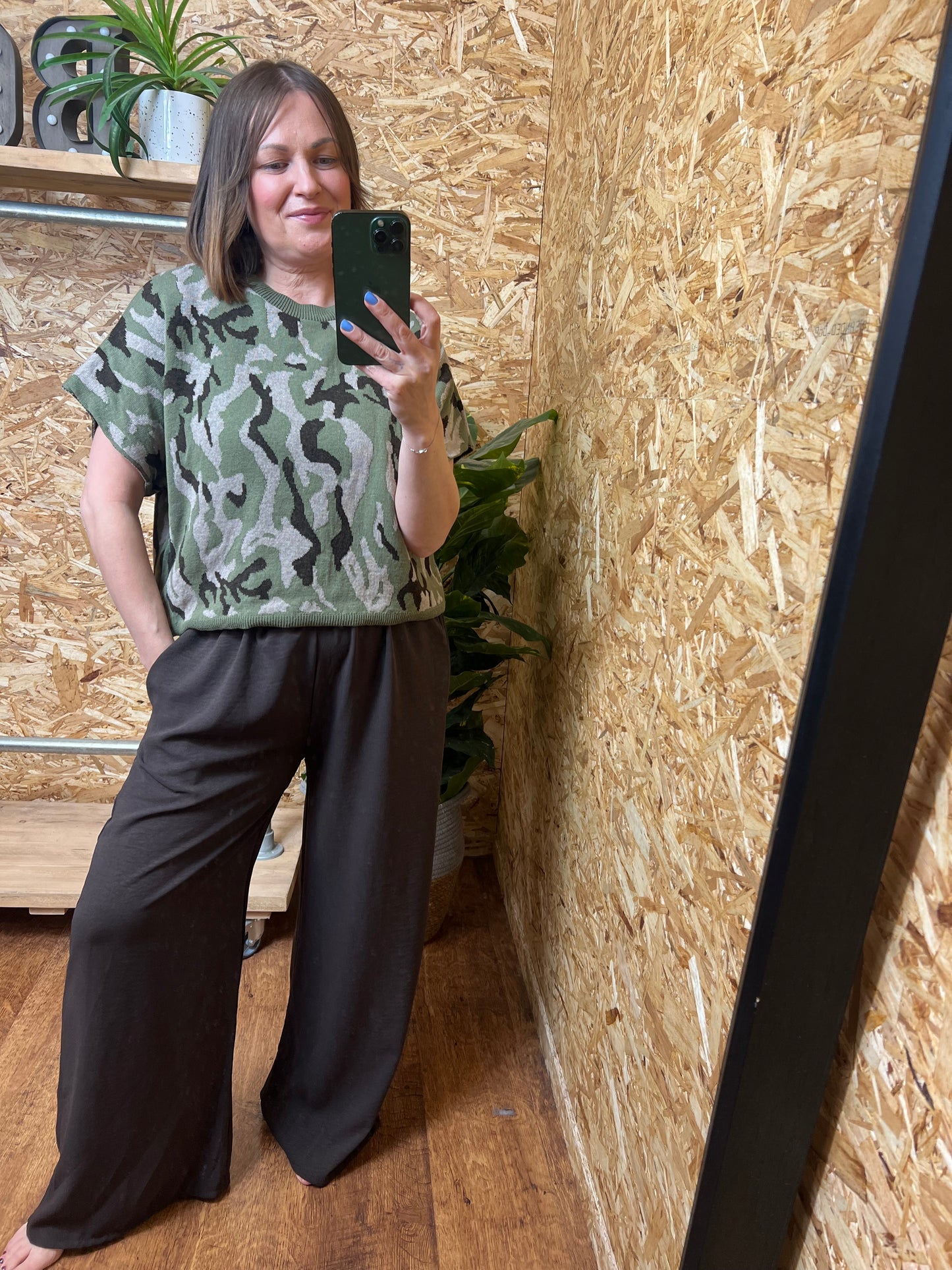 Camo Print Short Knit