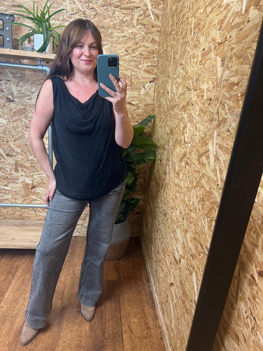 Silk Mix Cowl Top