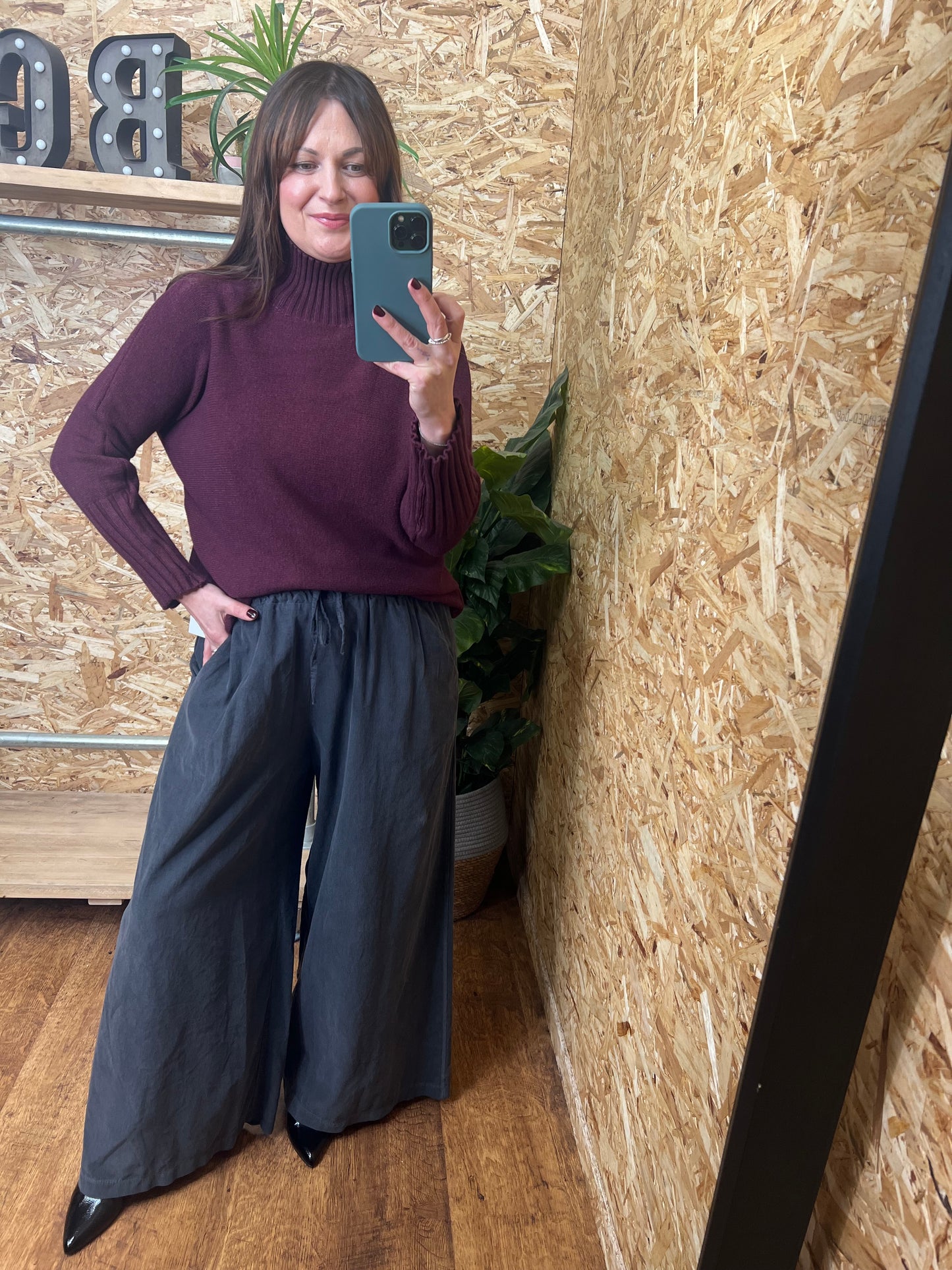 Needlecord Wide Leg Trousers