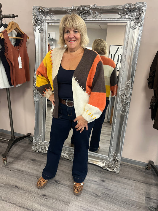 Chunky Colour Block Cardigan