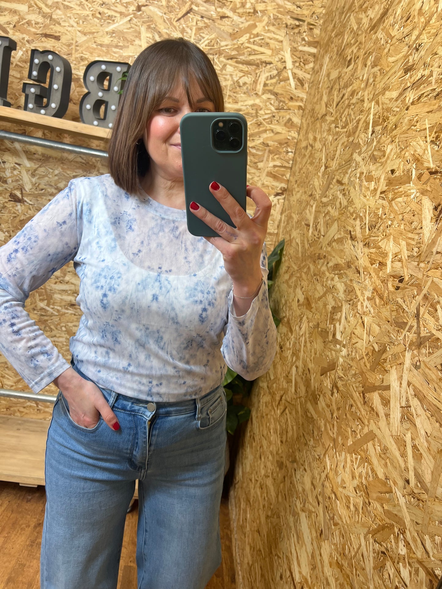 Ditsy Floral Mesh Top