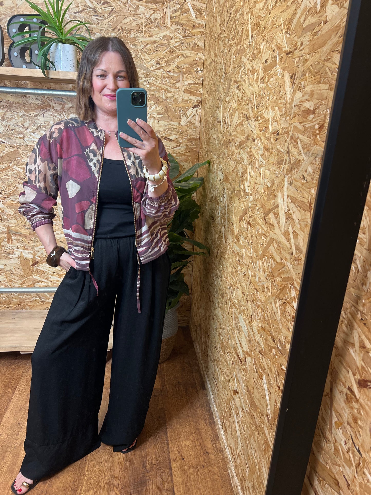 Lightweight Animal Print Bomber Jacket