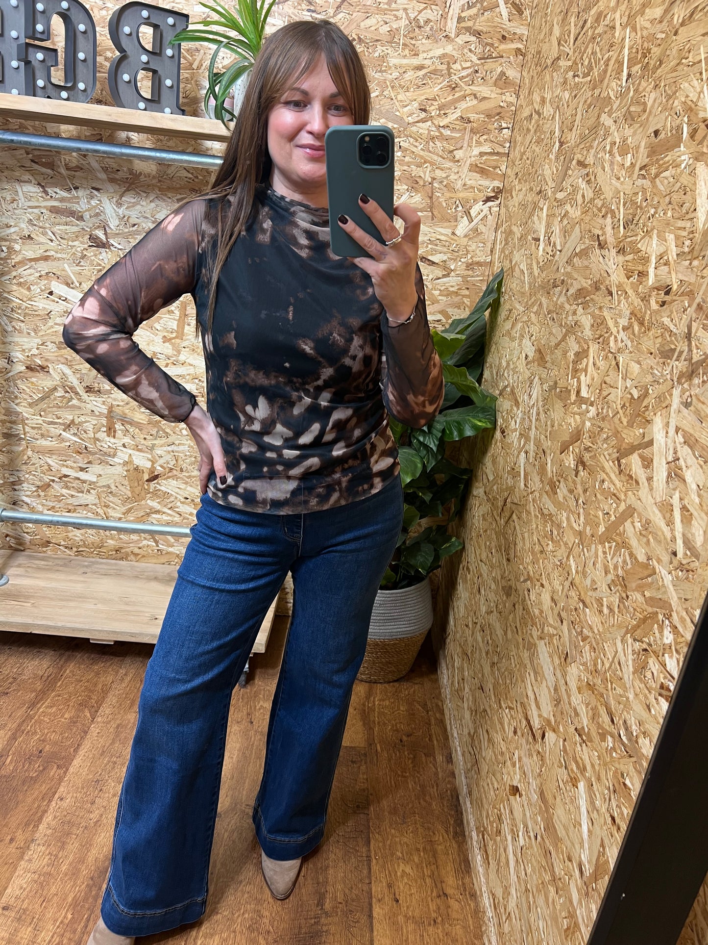 Annie Abstract Mesh Top