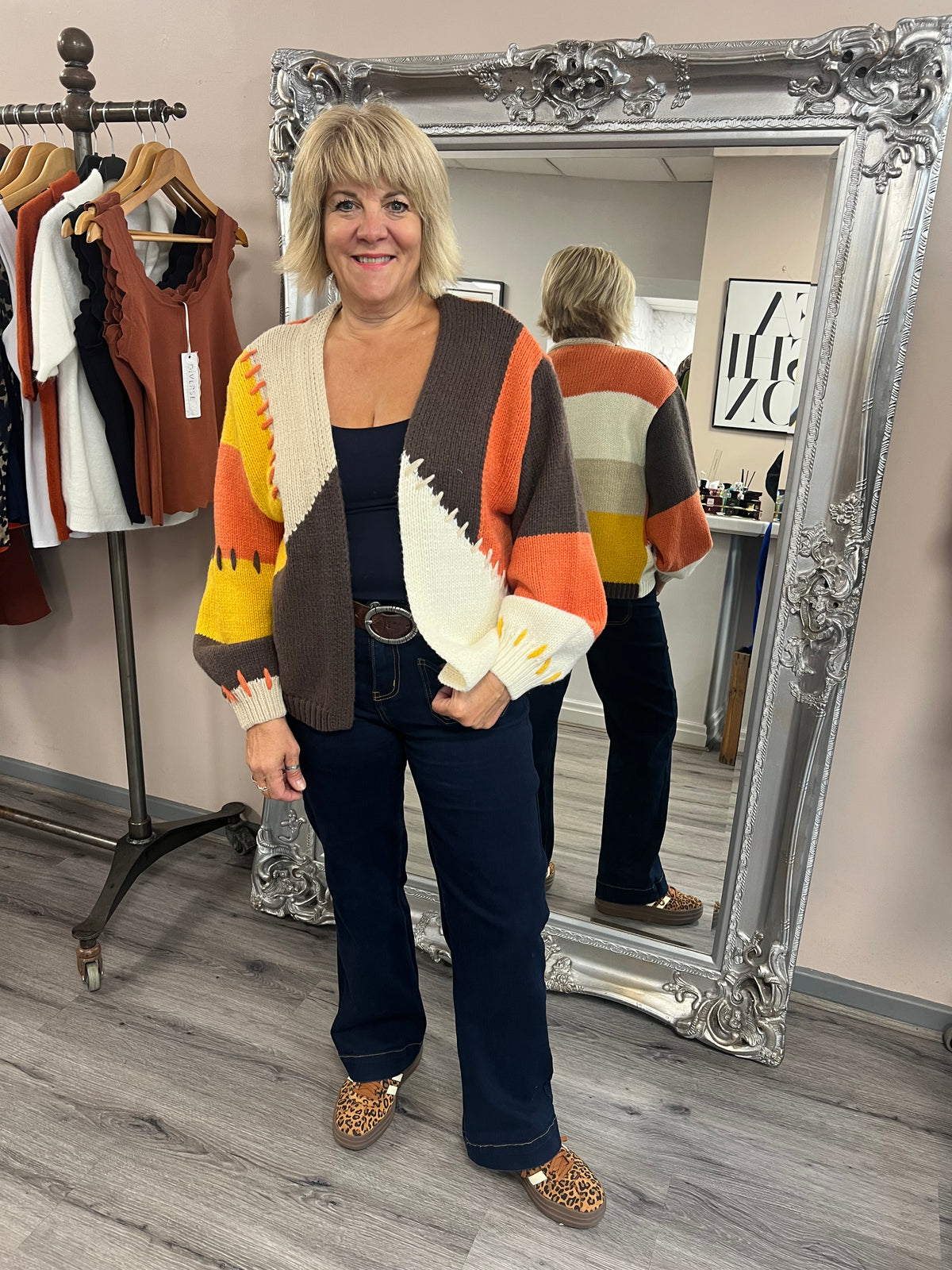 Chunky Colour Block Cardigan