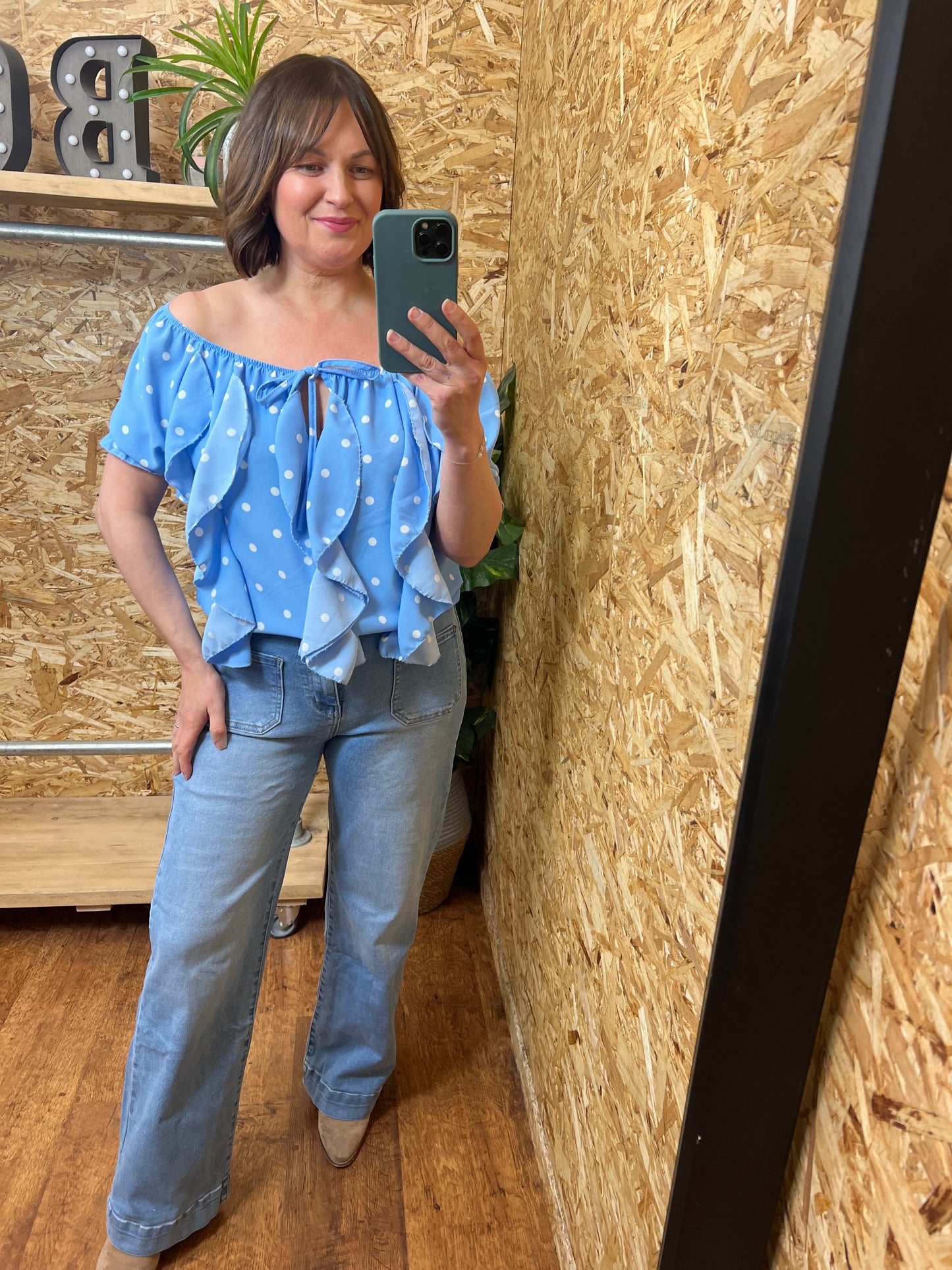 Polka Dot Bardot Top