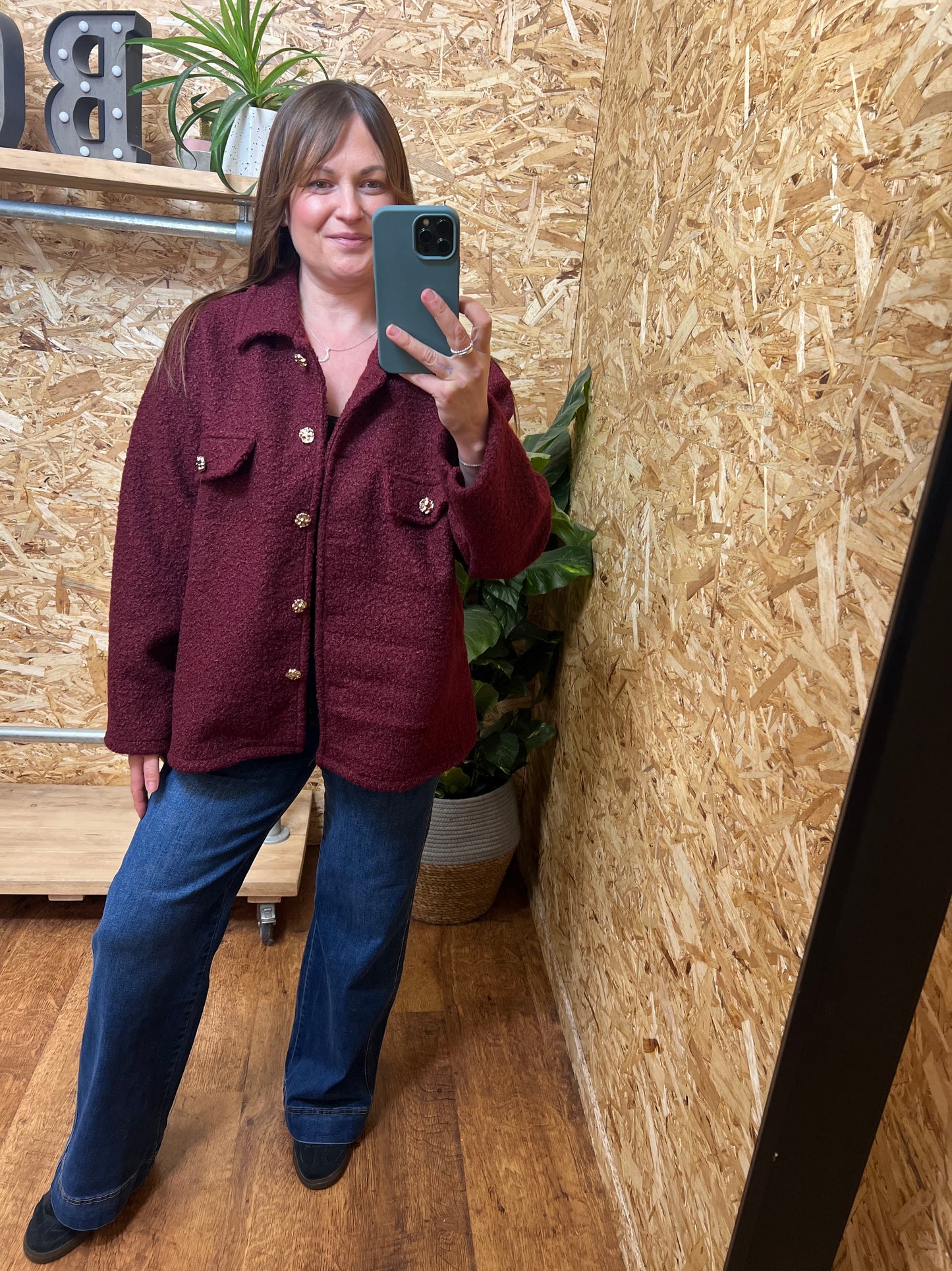 Gold Button Bucle Shacket