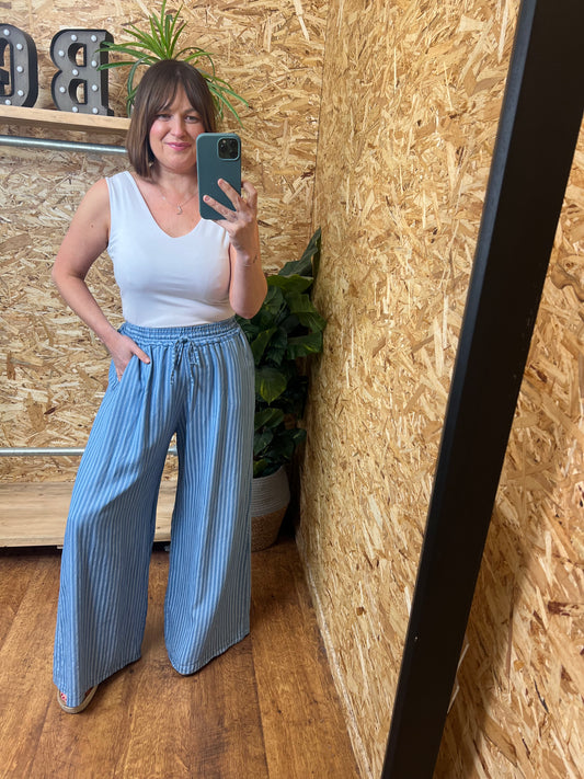 Denim Stripe Trousers