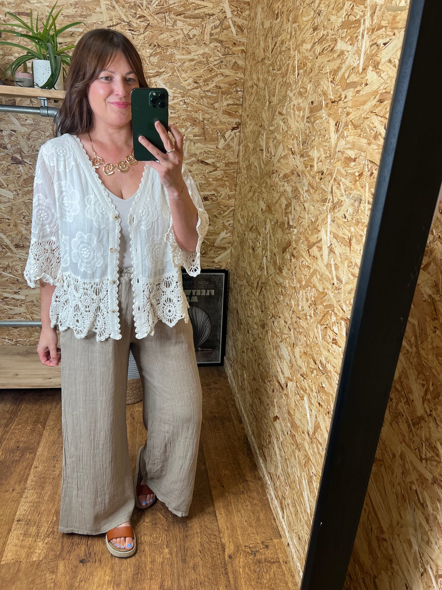 Lana Crochet Button Top