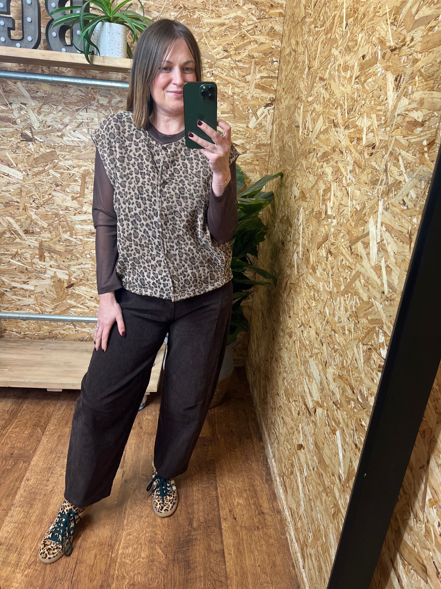 Cord Barrel Leg Trousers