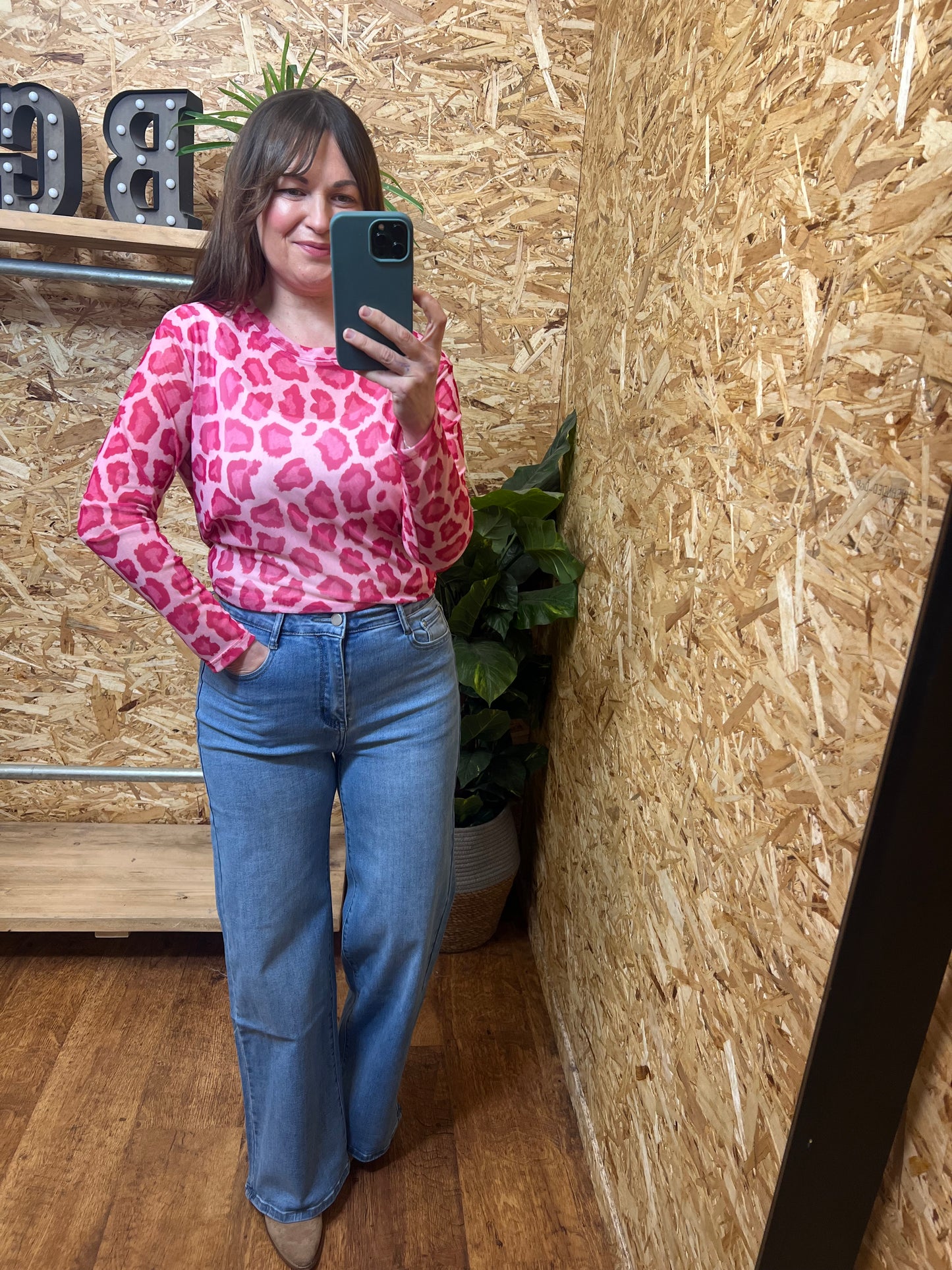 Lena Animal Print Mesh Top