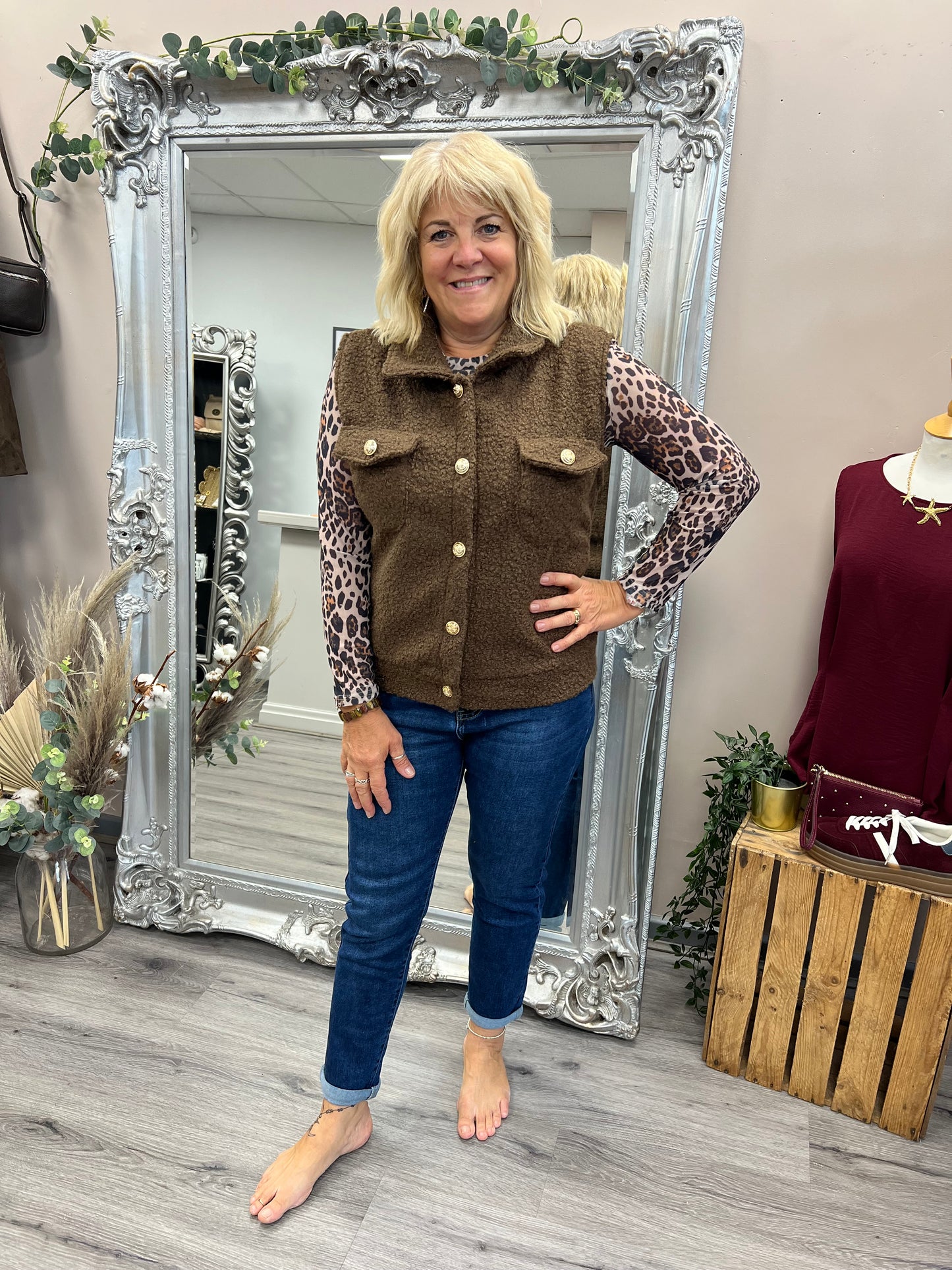 Gold Button Boucle Waistcoat