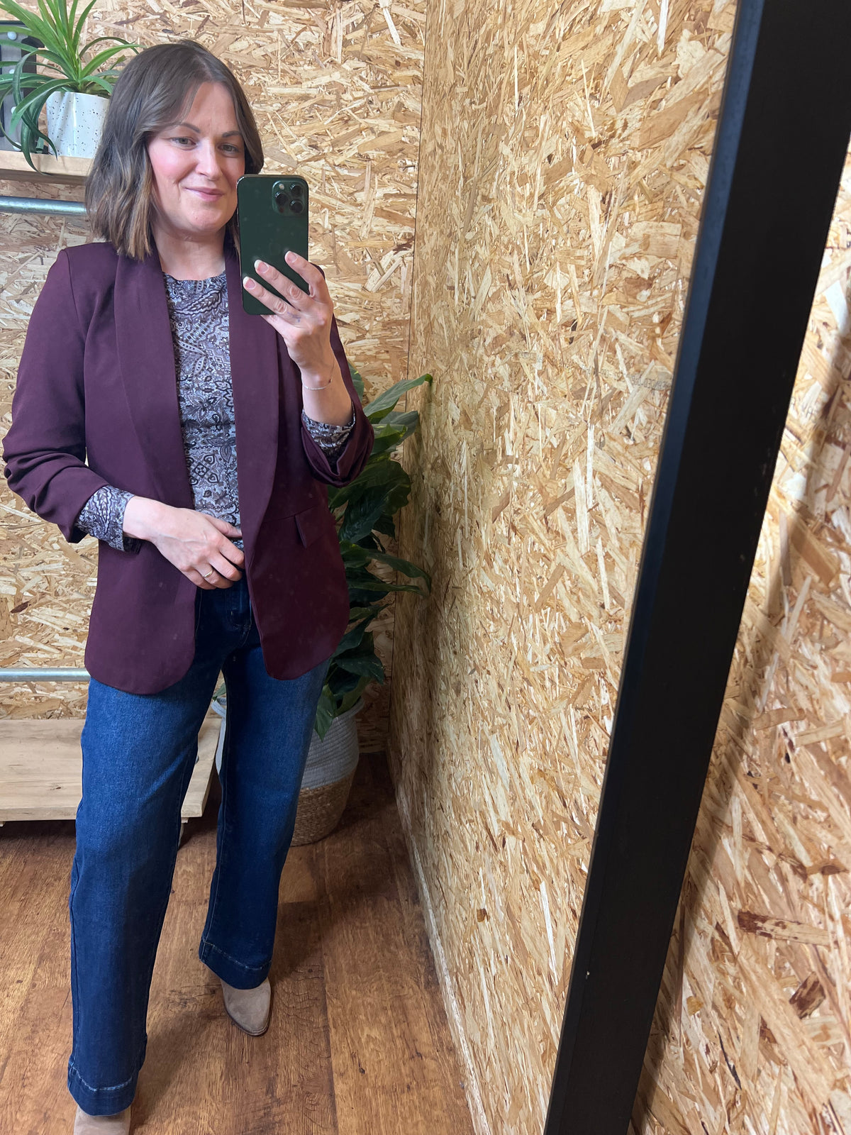 Ruched Sleeve Blazer