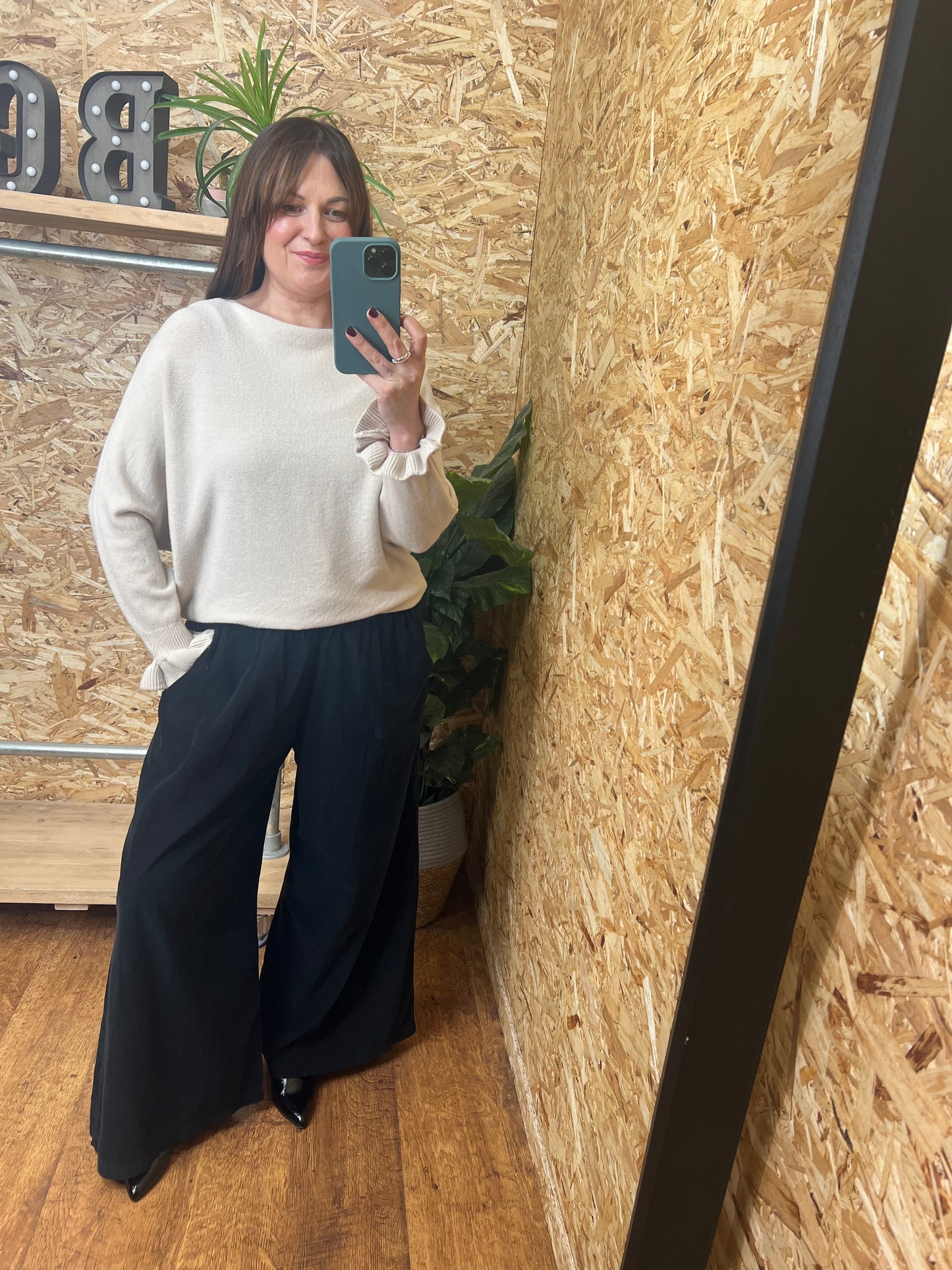 Needlecord Wide Leg Trousers