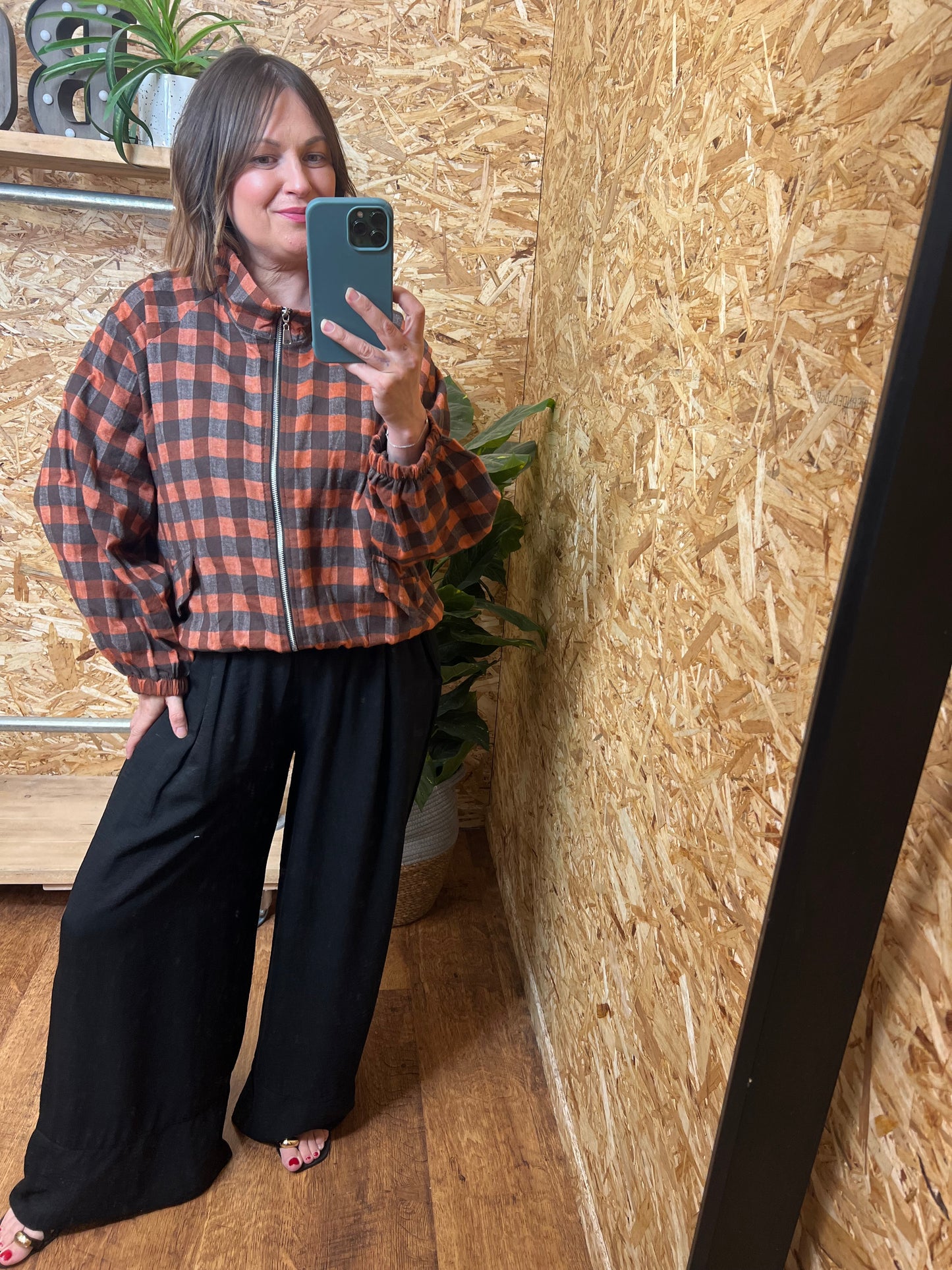 Short Checked Bomber