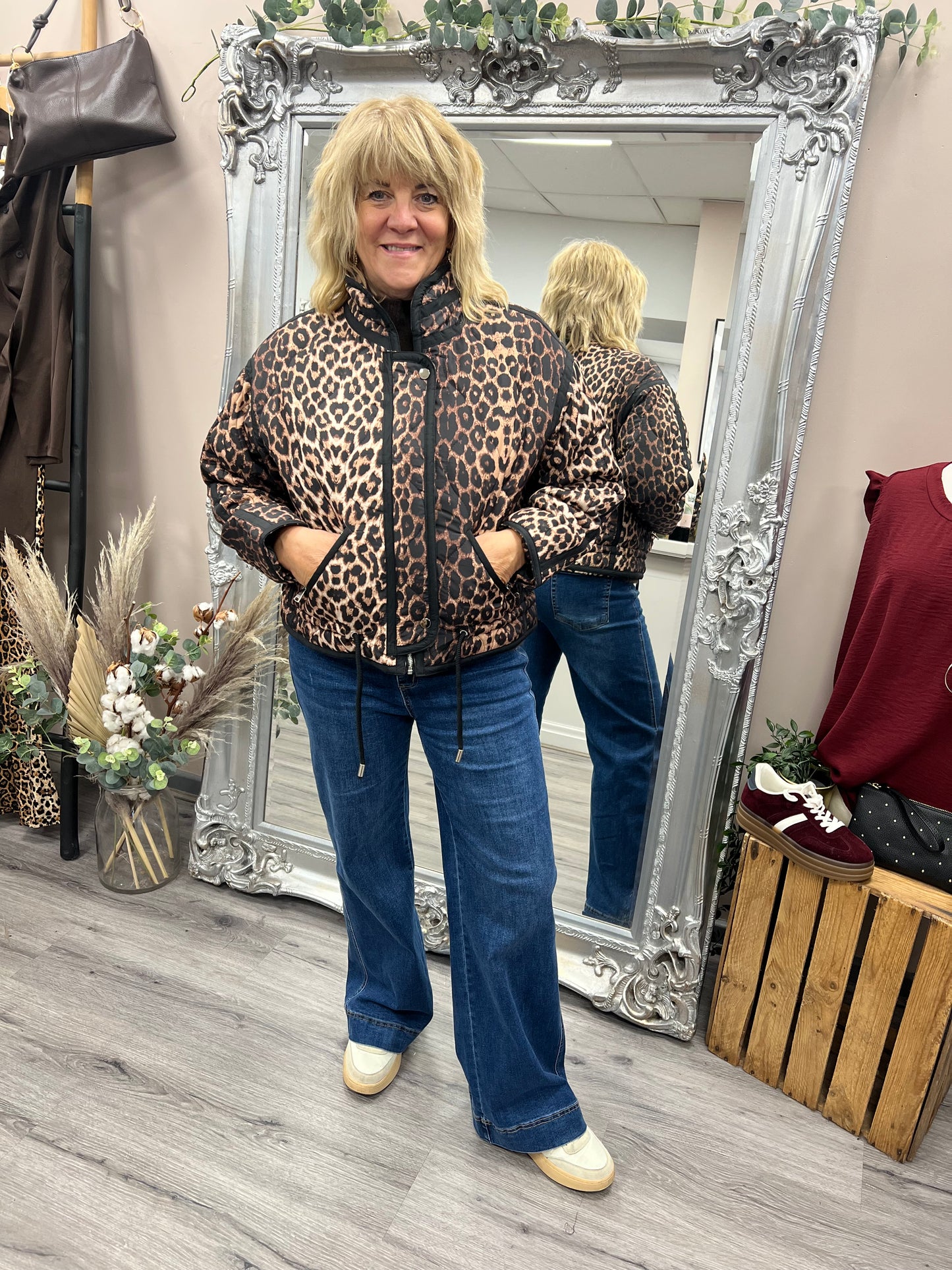 Lightweight Animal Print Padded Jacket