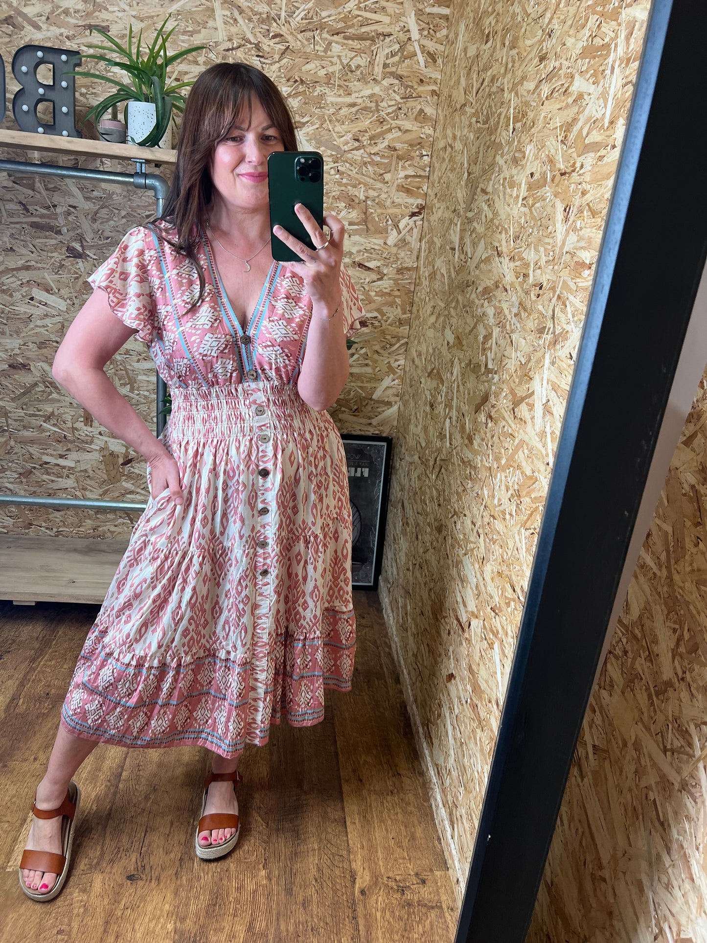 Aztec Print Midi Dress