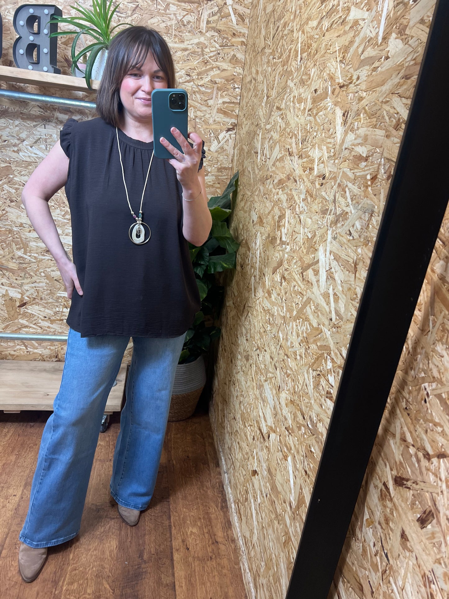 Ebony Frill Top