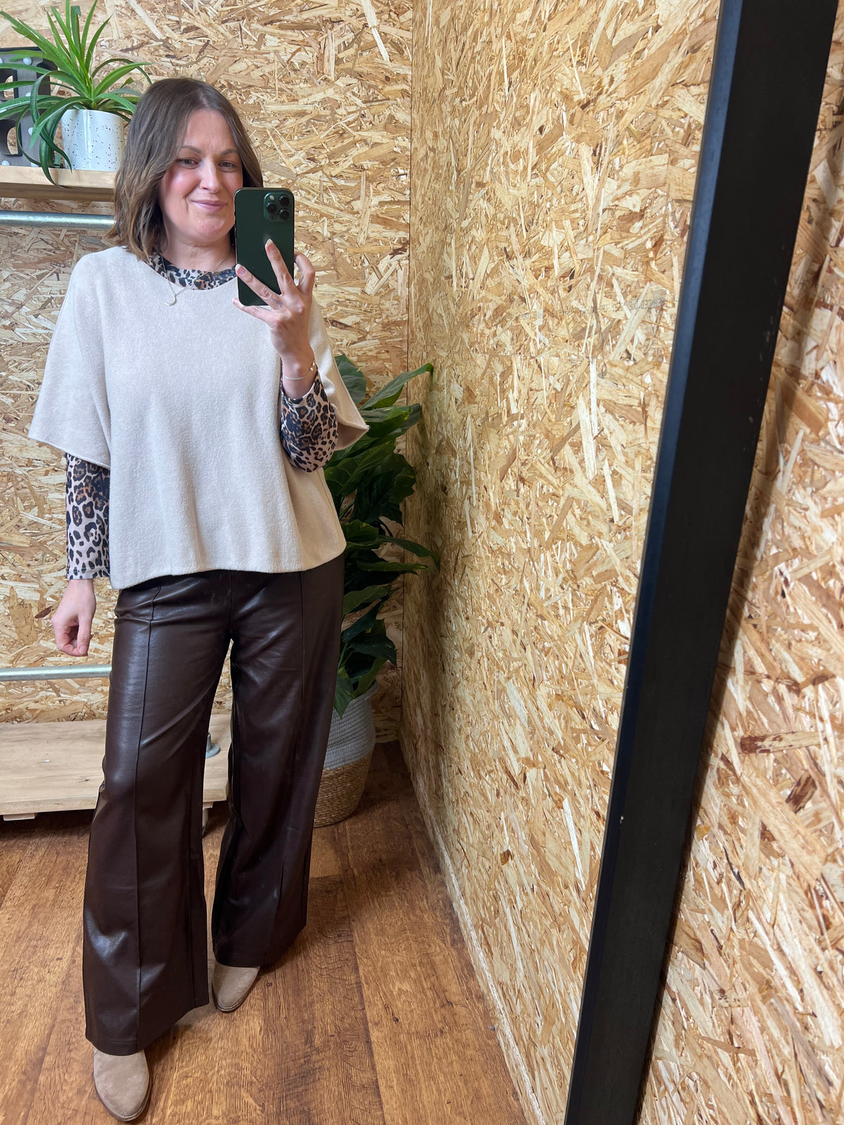 **Pre Order ** Pu Seam Front Trousers