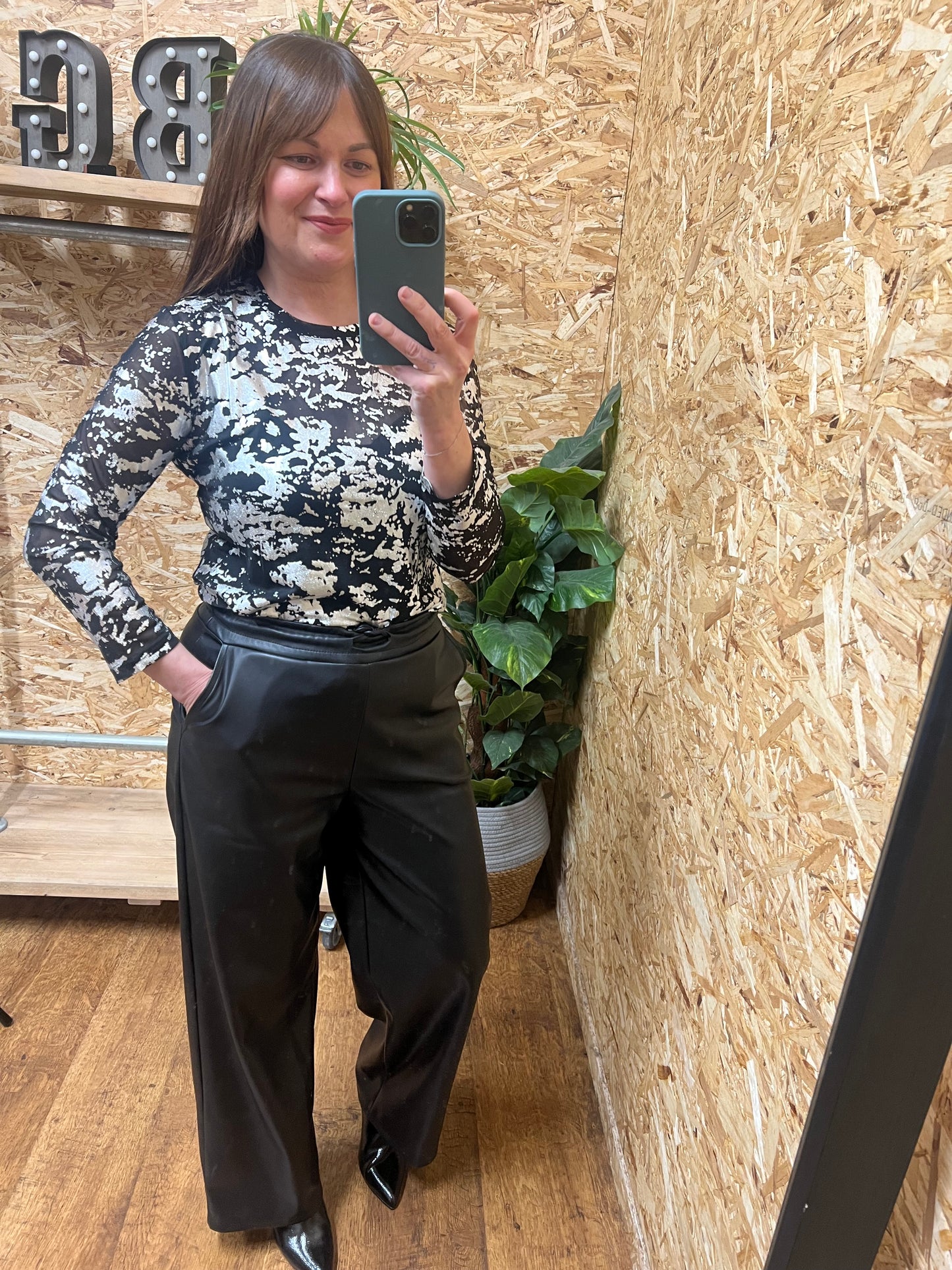 Metallic Foil Mesh Top