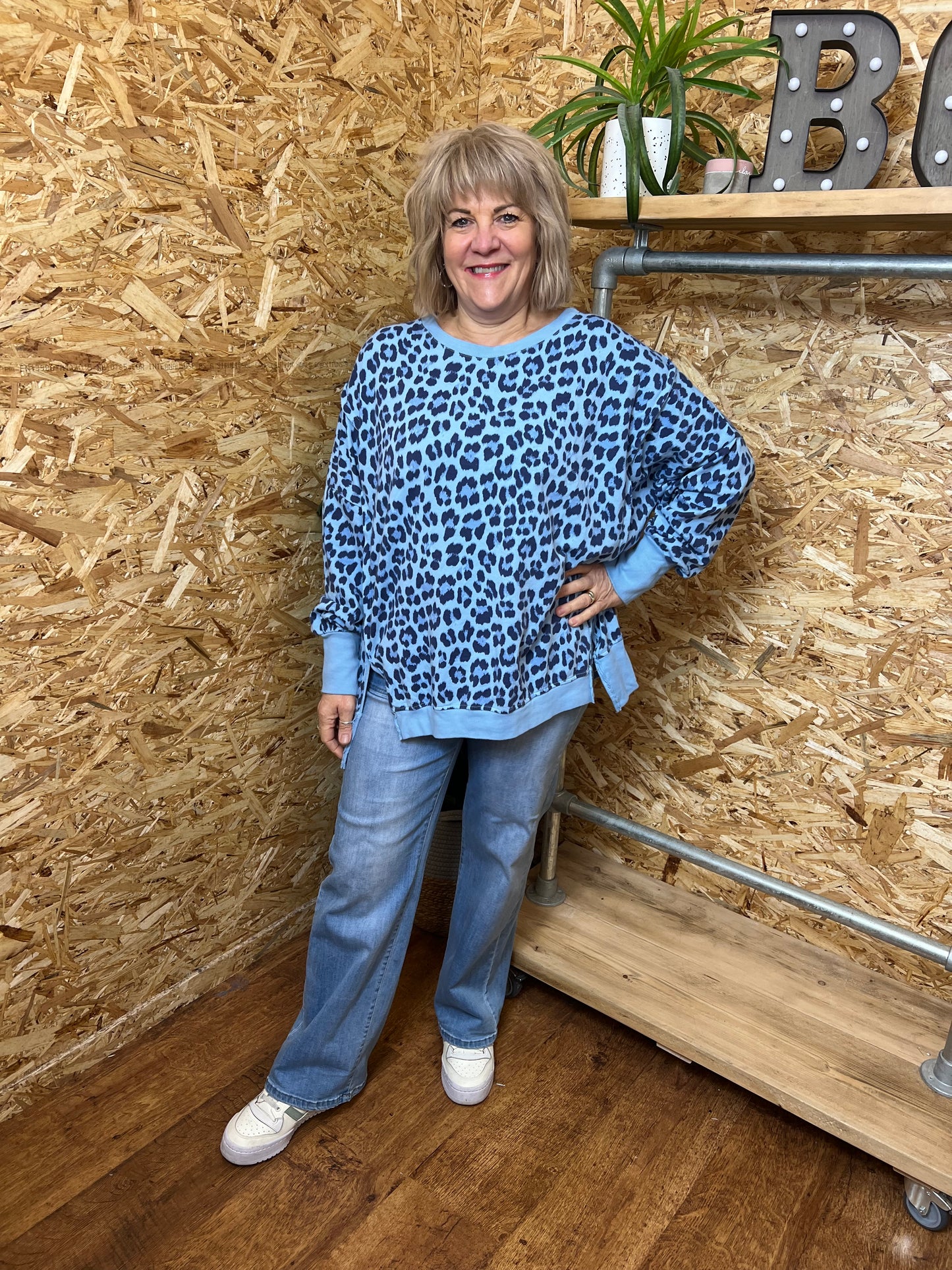 Oversized Animal Print Sweatshirt