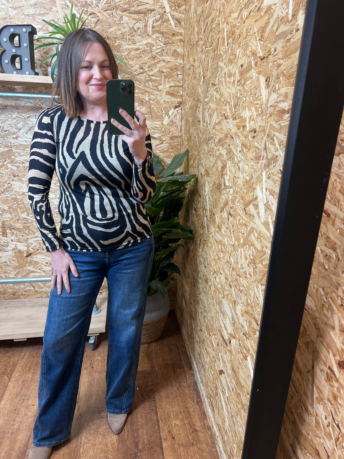 Zebra Cashmere Mix Top