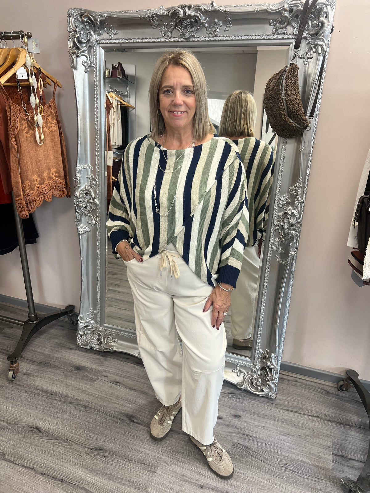 Stripe Crossover Knit