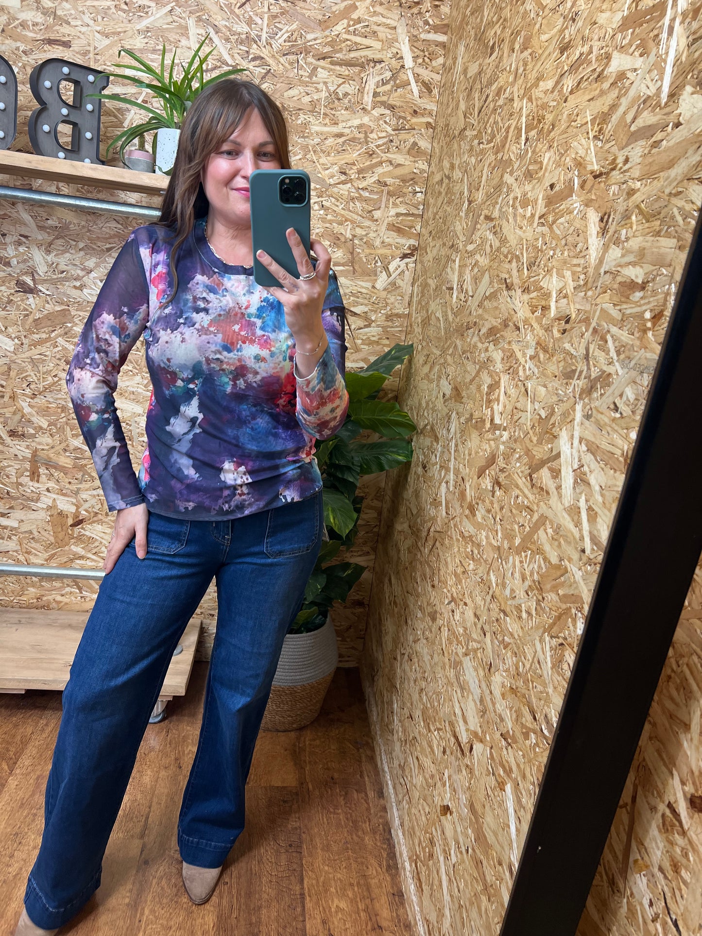 Multi Coloured TIe Dye Mesh Top