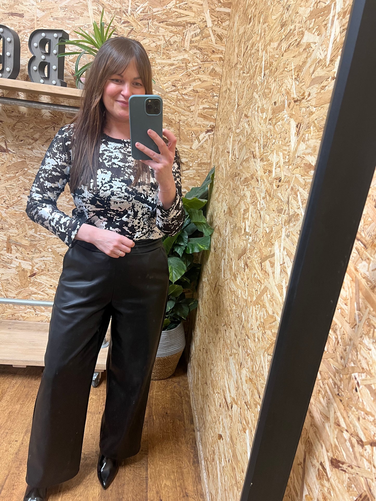 Metallic Foil Mesh Top