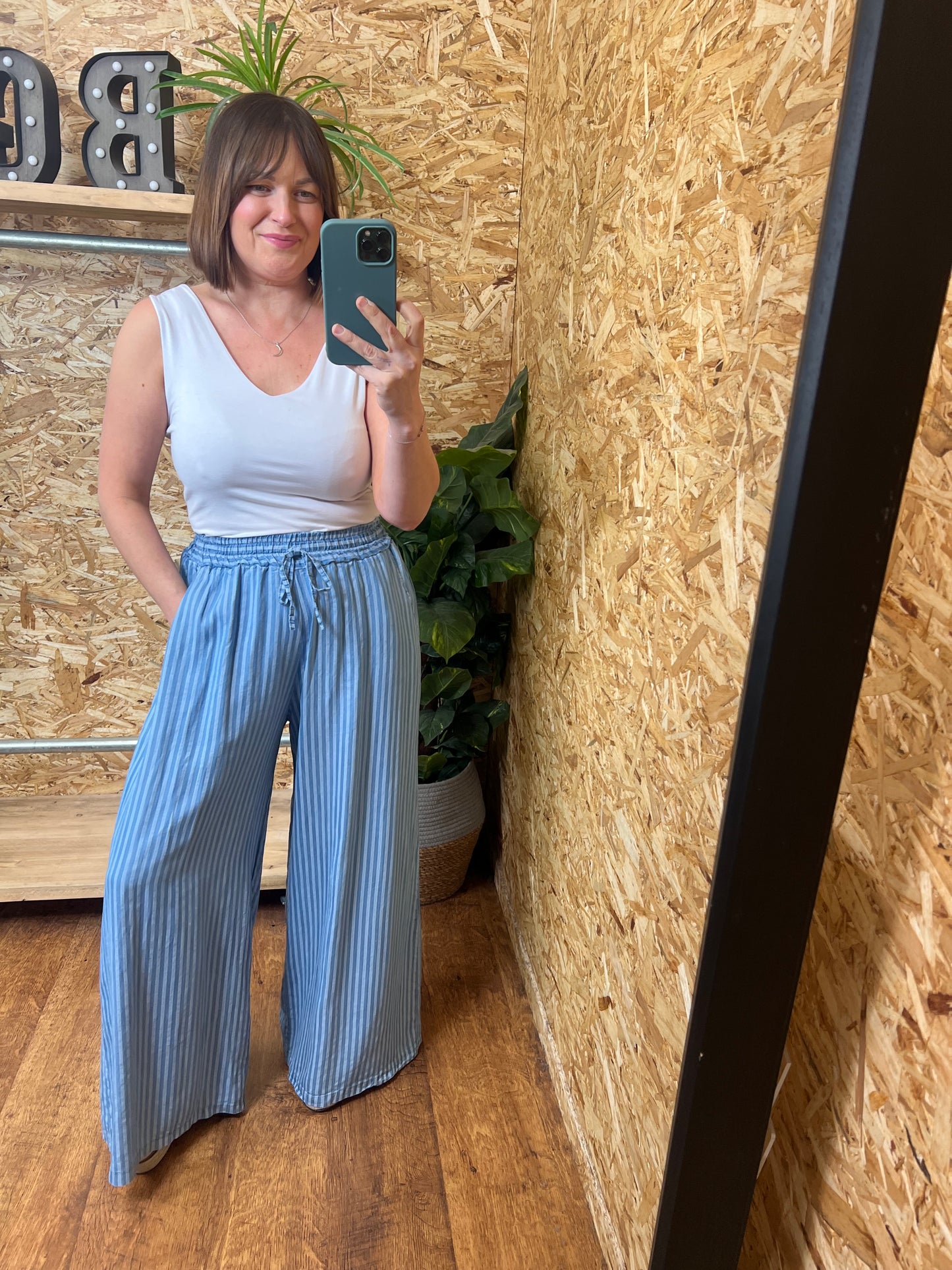 Denim Stripe Trousers