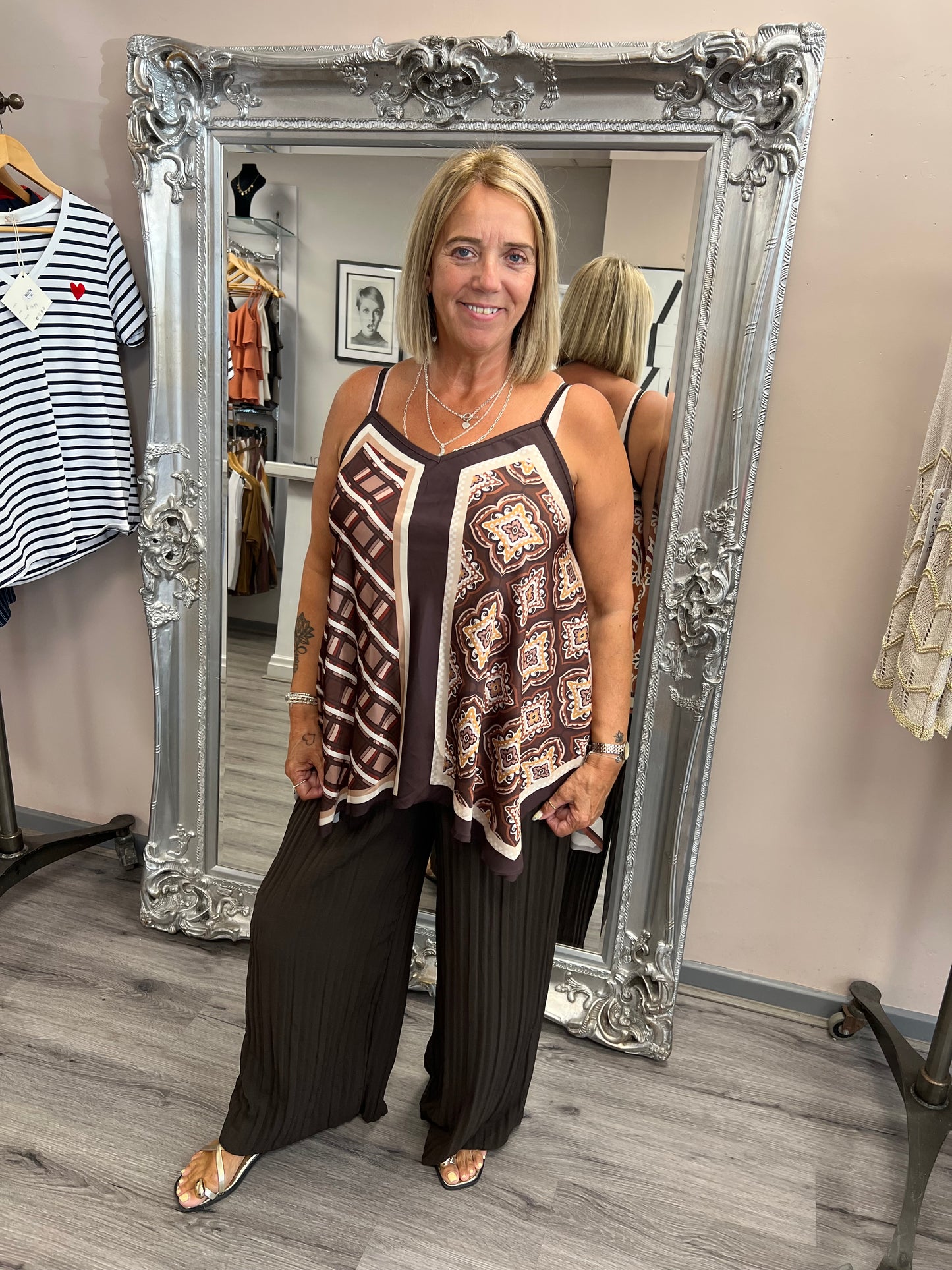 Tile Print Cami Vest