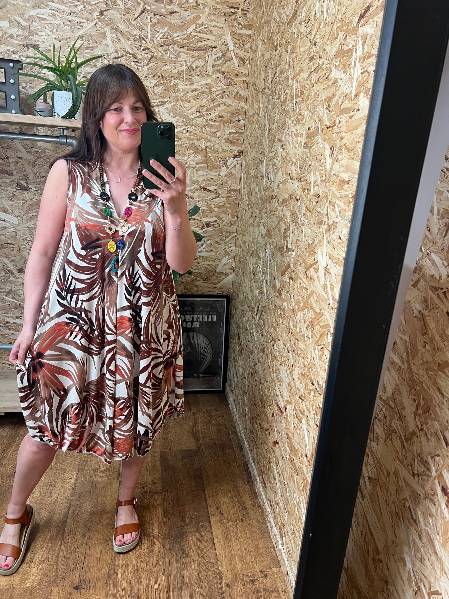 Palm Print Dress