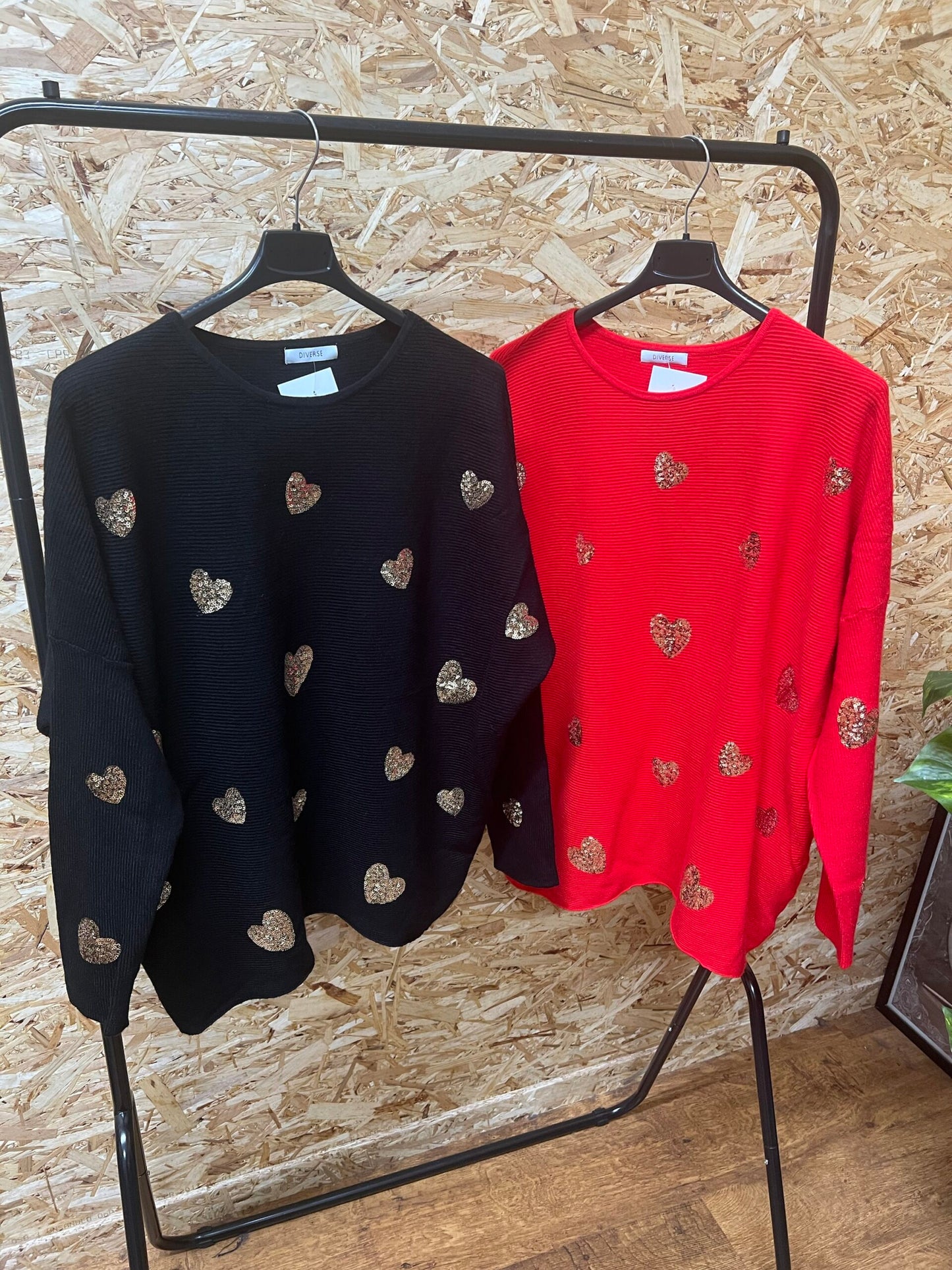 Sequin Heart Knit